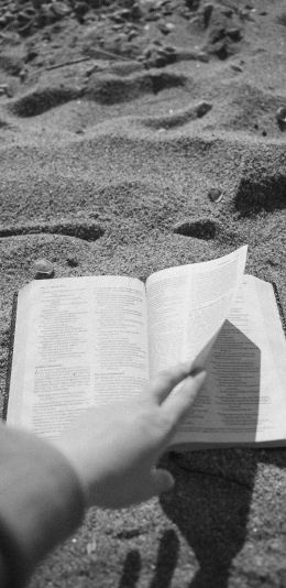 reading, beach, sand Wallpaper 1440x2960