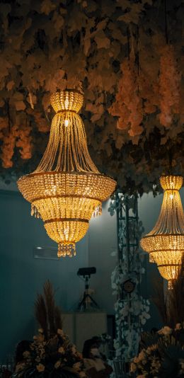 chandeliers, interior Wallpaper 1080x2220