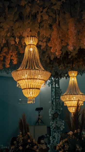 chandeliers, interior Wallpaper 640x1136