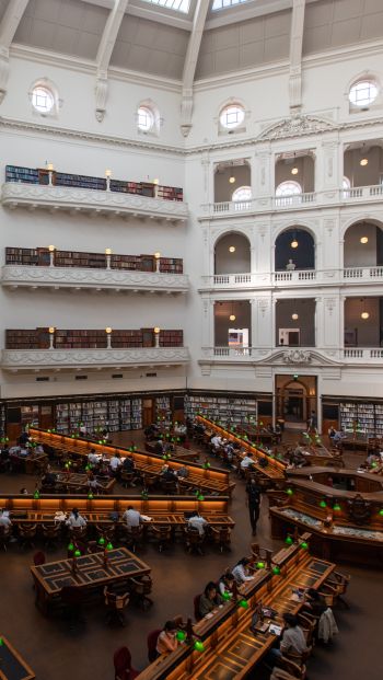 indoors, library Wallpaper 640x1136