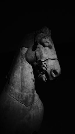 Обои 640x1136 Британский музей, Лондон, статуя лошади