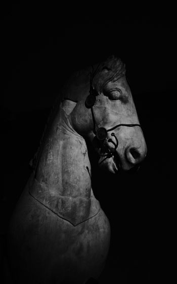 Обои 1200x1920 Британский музей, Лондон, статуя лошади