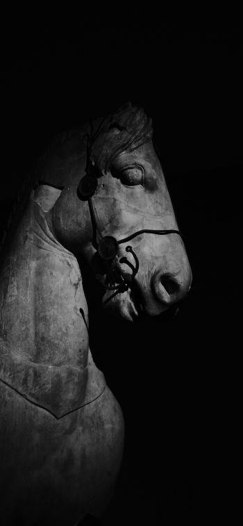 Обои 1284x2778 Британский музей, Лондон, статуя лошади