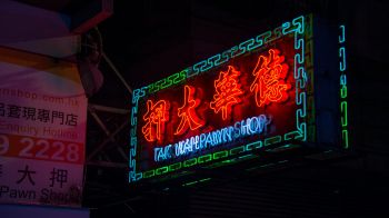 Hong Kong, sign Wallpaper 3840x2160