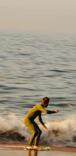 sportsman, on the wave Wallpaper 1440x2960