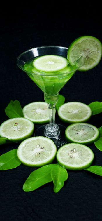 cocktail, lime, citrus Wallpaper 1284x2778
