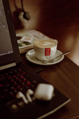 cup of coffee, workplace Wallpaper 5201x7797