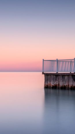 sunset, jetty Wallpaper 640x1136