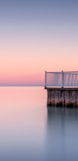 sunset, jetty Wallpaper 1440x2960