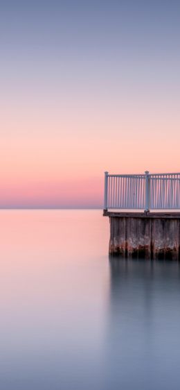 sunset, jetty Wallpaper 1284x2778