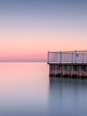 sunset, jetty Wallpaper 2048x2732