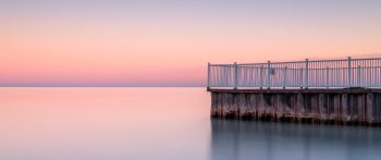 sunset, jetty Wallpaper 2560x1080