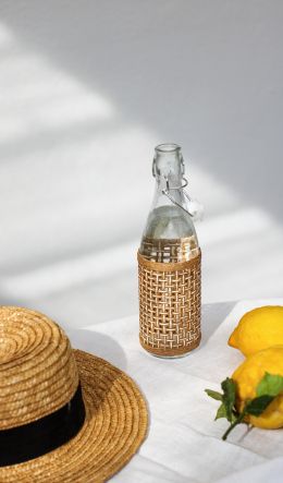 glass bottle, summer photo Wallpaper 600x1024