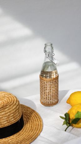 glass bottle, summer photo Wallpaper 640x1136