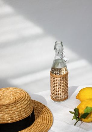 glass bottle, summer photo Wallpaper 1640x2360