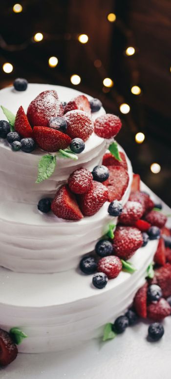 cake, dessert, strawberry Wallpaper 1080x2400