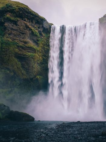 Обои 1668x2224 Исландия, водопад