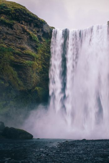 Обои 640x960 Исландия, водопад