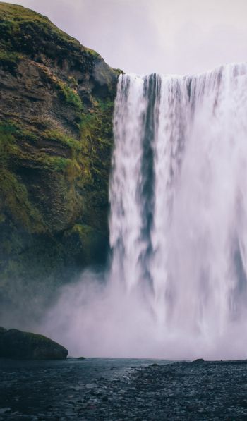 Обои 600x1024 Исландия, водопад
