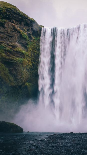 Iceland, waterfall Wallpaper 750x1334