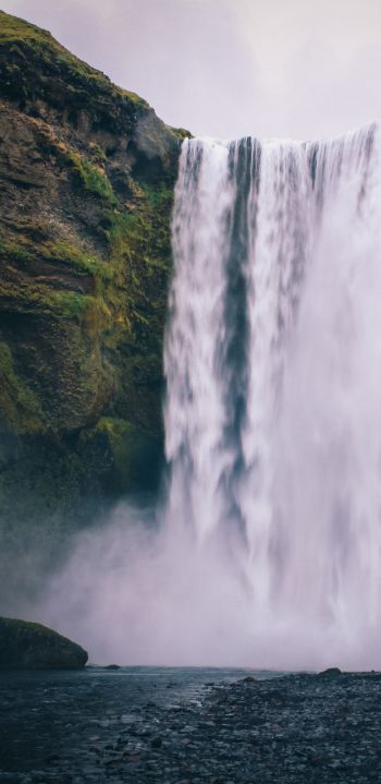 Iceland, waterfall Wallpaper 1440x2960