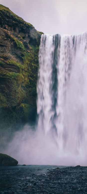 Iceland, waterfall Wallpaper 1440x3200