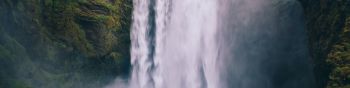 Iceland, waterfall Wallpaper 1590x400