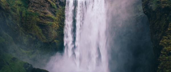 Iceland, waterfall Wallpaper 2560x1080