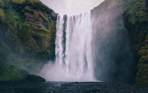 Обои 1920x1200 Исландия, водопад