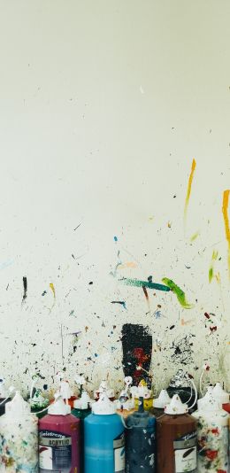 paint bottles Wallpaper 1080x2220