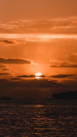 sunset, sun, sea Wallpaper 750x1334