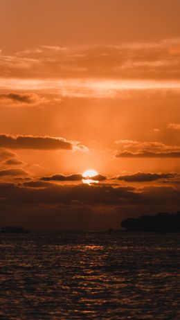 sunset, sun, sea Wallpaper 1080x1920