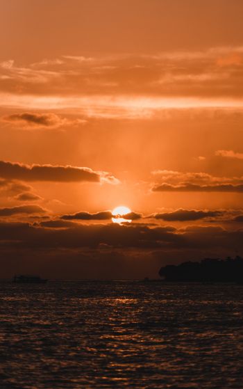 sunset, sun, sea Wallpaper 1752x2800