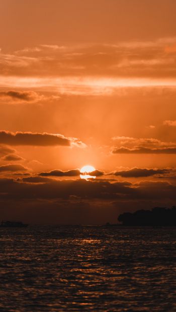 sunset, sun, sea Wallpaper 640x1136