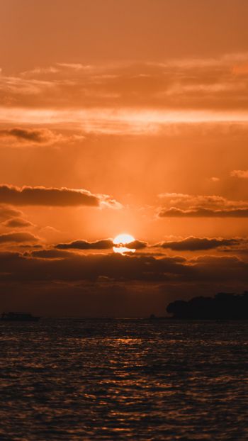 sunset, sun, sea Wallpaper 1080x1920