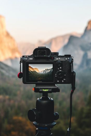 camera, shooting outdoors Wallpaper 640x960