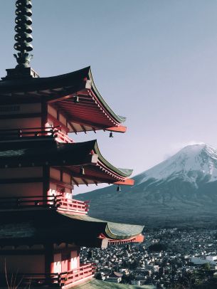 Fujiyama, volcano, Japan Wallpaper 1536x2048