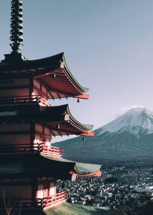 Fujiyama, volcano, Japan Wallpaper 2663x3737