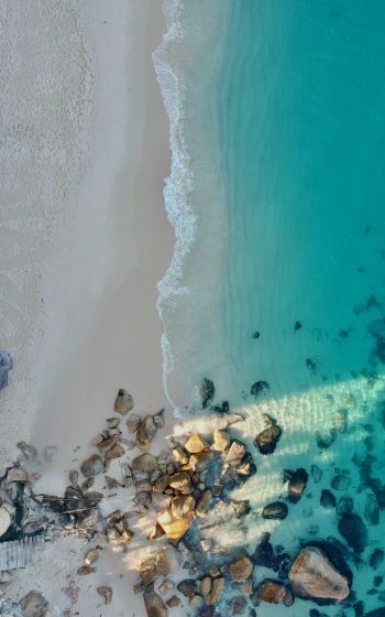 sea, drone photo Wallpaper 800x1280