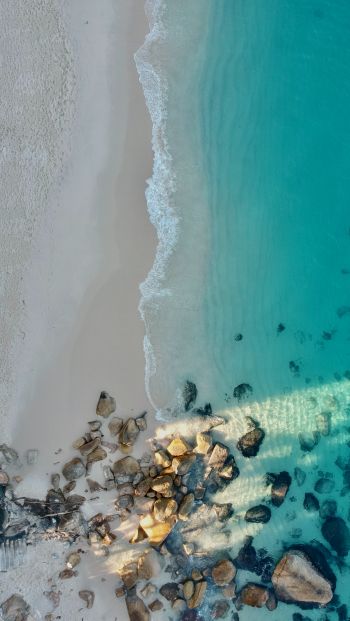 sea, drone photo Wallpaper 640x1136