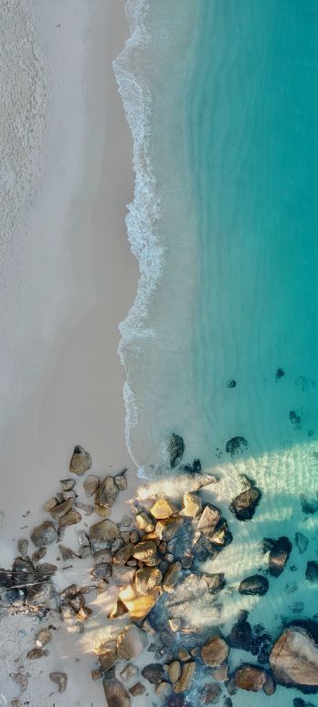 sea, drone photo Wallpaper 1080x2400