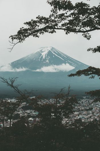 Обои 640x960 Фудзияма, вулкан, Япония