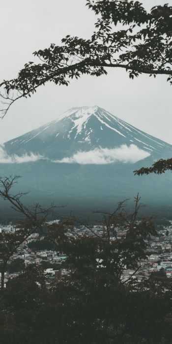 Обои 720x1440 Фудзияма, вулкан, Япония