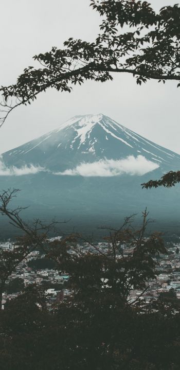 Обои 1080x2220 Фудзияма, вулкан, Япония