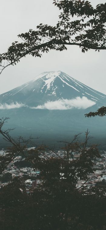 Обои 1170x2532 Фудзияма, вулкан, Япония
