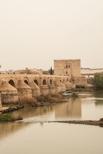 Roman bridge, Cordoba, Spain Wallpaper 640x960