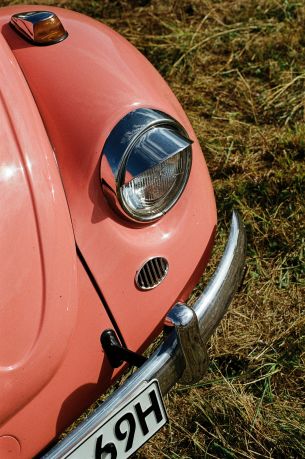 Обои 2321x3500 Розовый VW Beetle