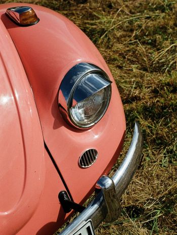 Pink VW Beetle Wallpaper 1536x2048