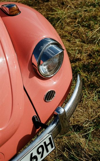 Обои 1752x2800 Розовый VW Beetle
