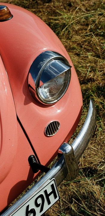 Pink VW Beetle Wallpaper 1080x2220